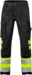 Fristads buxur með teygju HiViz/svartar, dömu