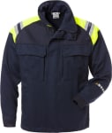 Fristads hitaþolin jakki navy/HiViz gulur