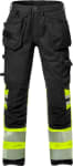Fristads Stiby smíðabuxur teygju HiViz/svartar
