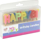 Queen of Cakes 'Happy Birthday' kerti / Queen of Cakes afmæliskerti 1 sett