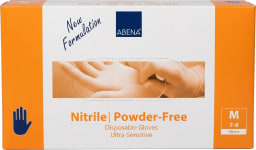 Abena nitríl einnota hanskar, púðurlausir, mjög næmir, M 7-8 (100 stk)