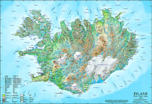 Íslandskort - veggmynd í stærðinni 65 x 45 cm