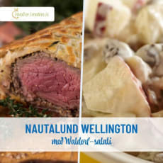 Nautalund Wellington með Waldorf-salati