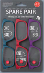 Reading Glasses 1.5 red/purple/blue Spare Pair