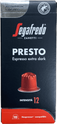 Segafredo presto espresso x dark 10 stk