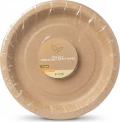 Pappírsdiskar úr óbleikum kraftpappír, 10 stk (22.5 cm)