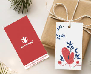 Jólamerkimiðar Barnaheill vettlingur