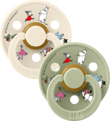 Moomin Colour snuð 2 pack Friends – Ivory mix str 1