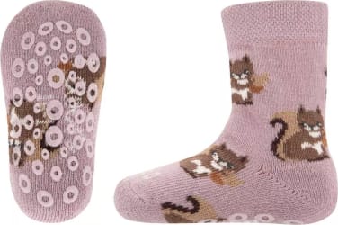 Sokkar með skriðdoppum dustypink