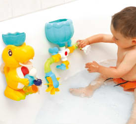 Vatnsstöð með risaeðlu