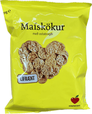 Himneskt maískökur m/ ostabragði 50 gr