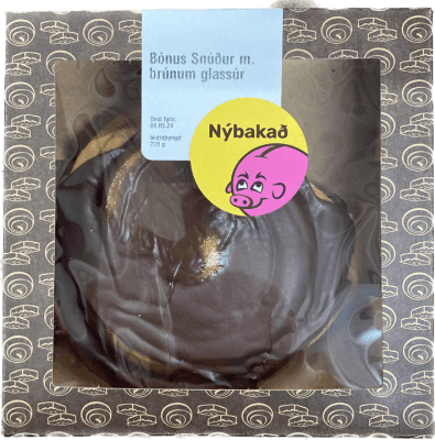 Bónus Snúður m. brúnum glassúr