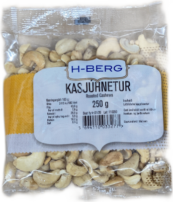 H-Berg Léttristaðar Kasjúhnetur 250 g