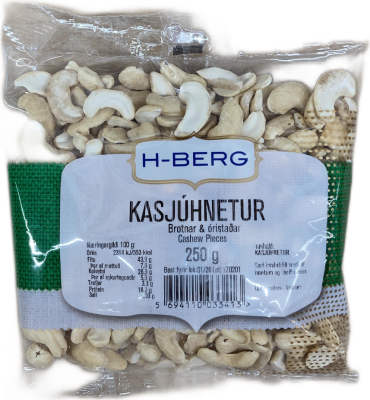 H-Berg Kasjúhnetur Brotnar & Óristaðar 250 g