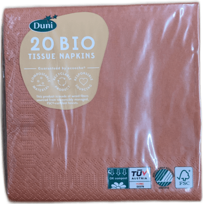 Duni Bio Tissue servíettur Earth Terra 24 x 24 cm (20 stk)