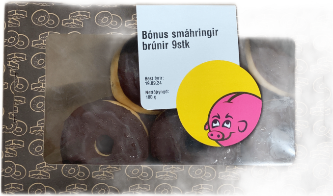 Bónus smáhringir brúnir 9 stk