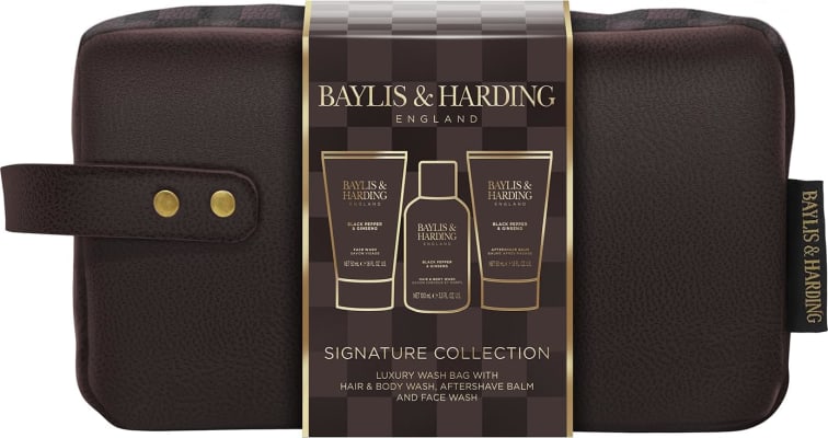 Baylis & Harding Black Pepper & Ginseng Lúxus Herra Snyrtitaska og Gjafasett