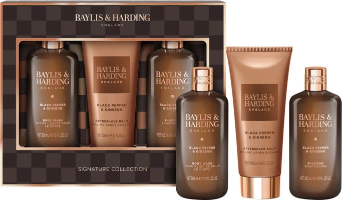 Baylis & Harding Black pepper and Gingseng Signature Collection baðvöru gjafasett