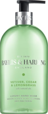 Baylis & Harding Signature bakteríudrepandi handsápa með vetiver, sedrusvið og sítrónugrasi 500 ml