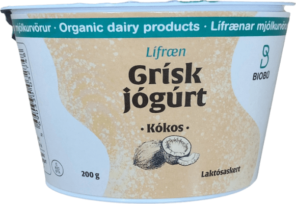 Biobú Lífræn Grísk Jógúrt Kókos Laktósaskert 200 g