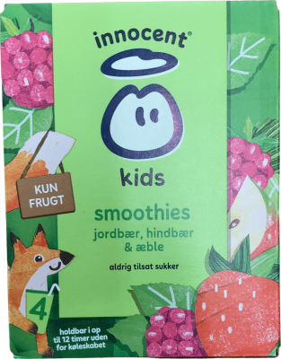 Innocent krakkasmoothie Jarðarber, hindber og epli 600 ml