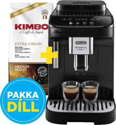 DeLonghi Magnifica kaffivél + Kimbo kaffi