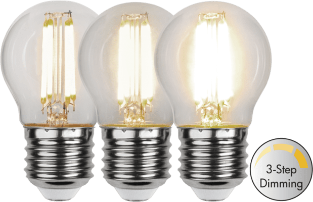 E27 4,2W LED 470Lm glær 3 ste