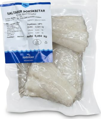 Norðan fiskur saltaðir þorskbitar m/roði ca. 500 gr