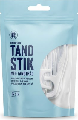REMA 1000 tannstöng með tannþræði, 32 stk