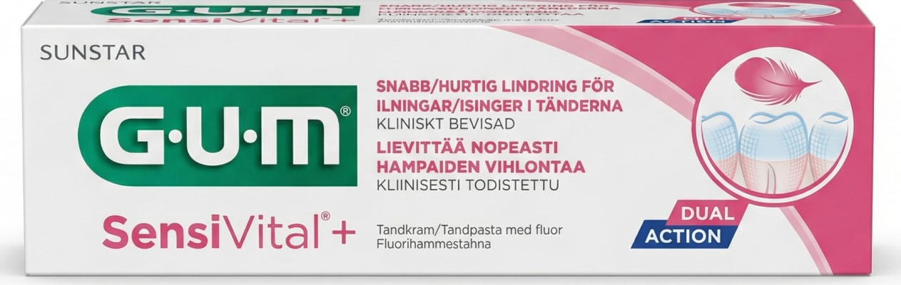 GUM SensiVital+ tvívirkt tannkrem með flúor 75 ml