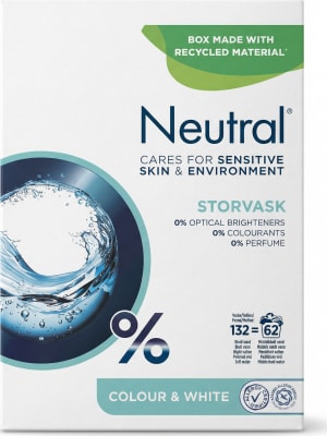 Neutral Storvask þvottaefnisduft fyrir litaðan og hvítan þvott 5,27 kg