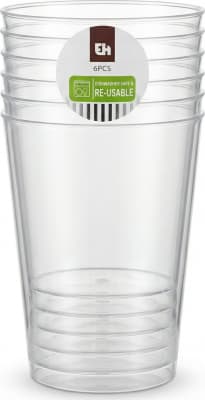 Endurnýtanleg plastglös 500 ml 6 stk.