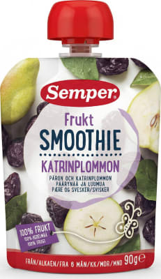 Semper ávaxtasmoothí pera og sveskja 90 g