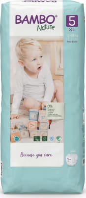Bambo Nature barnableyjur, stærð 5 XL, 12–18 kg, 44 stk