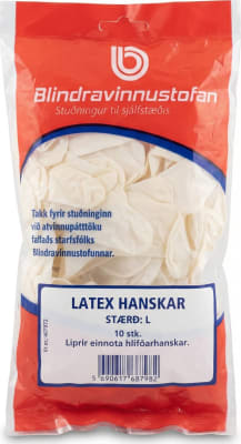 Blindravinnustofan Latex hanskar L 10 stk