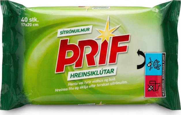Þrif Hreinsiklútar Sítrónuilmur 40 stk