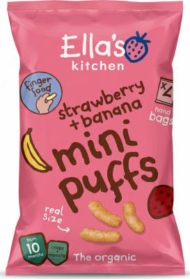 Ella's Kitchen Mini Puffs – jarðarber + banani 32 g (4x8 g)