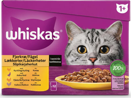 Whiskas Alifuglaúrval í sósu 1+ 12 x 85 g