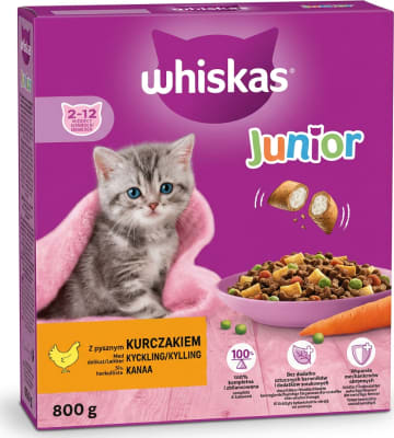 Whiskas Junior kettlingaþurrfóður með kjúklingi 800 g