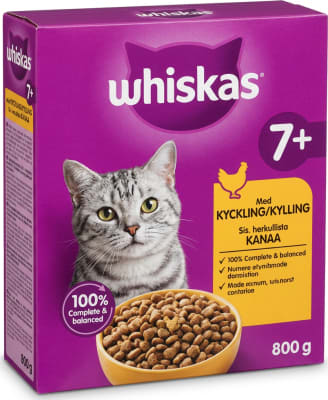 Whiskas 7+ þurrt kattarfóður með kjúklingi 800 g