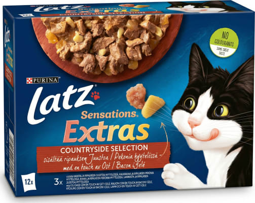 Purina Latz Sensations Extras Sveitaval kattamatur í hlaupi 12 x 85 g