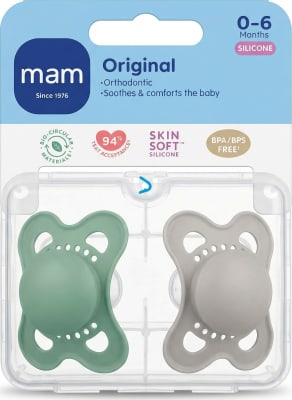 MAM Original tannréttingarsnuð úr sílikoni 0–6 mánaða