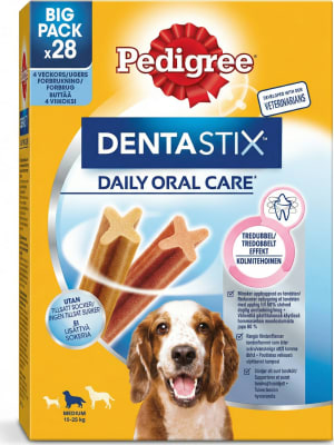 Pedigree Dentastix Dagleg tannhirða miðstærð (10–25 kg) 28 stk 720 g