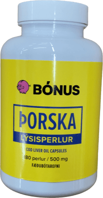 Bónus Þorska Lýsisperlur 500 mg 180 stk