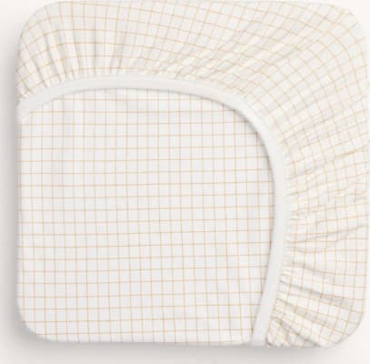 Fitted Sheet lak Caramel grid