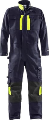 Fristads samfestingur navy/HiViz gulur, eldtefjandi