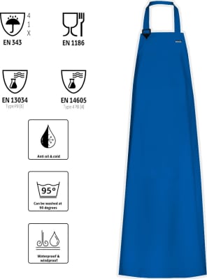 Lyngsoe efnaþolin svunta, blá