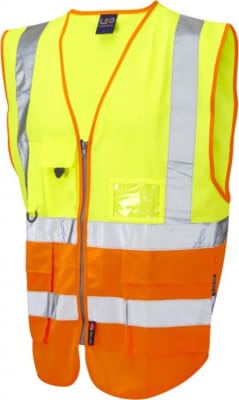 Lynton vesti með vösum og rennilás, HiViz gult/orange