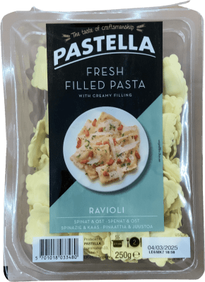 Pastella ravíólí með spínati og osti 250 g