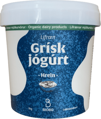 Biobú Lífræn Grísk Jógúrt Hrein Laktósaskert 1 kg
